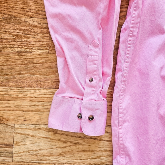 Ariat Size XXL Mens Pink Cotton Twill Button Up Collared Shirt Long Sleeve Roomy - Picture 3 of 9